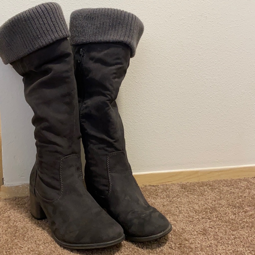 Gray Sweater Boots